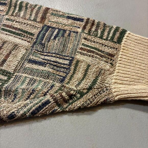 Vintage TSR Geometric Knit Abtract Earth Tone Sweater XL (Made in USA) - Picture 4 of 8